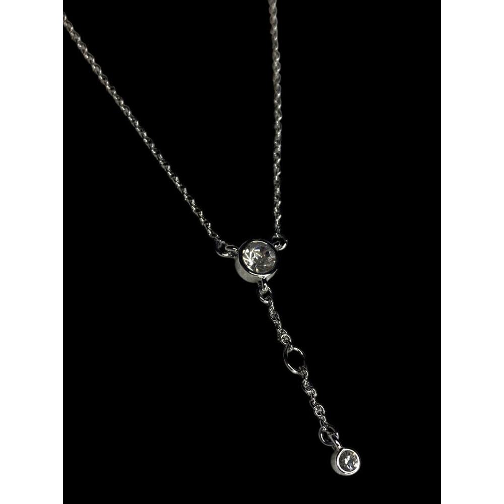 Silvertone Necklace Drop Pendant 16-18.5 Inches Lobster Clasp